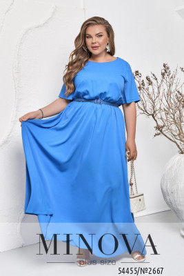 Платье №2667-голубой
